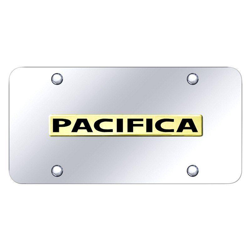 Pacifica Logo - Autogold® - Chrome License Plate with 3D Pacifica Logo