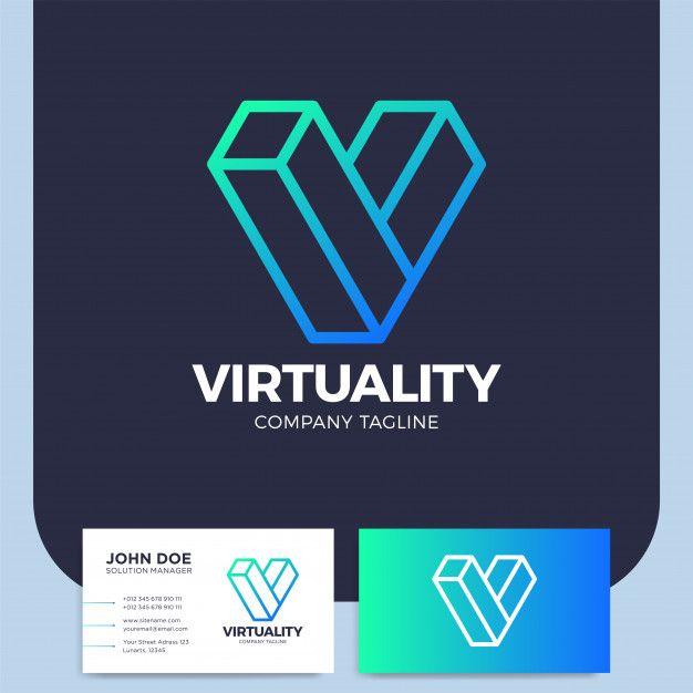 Virtuality Logo - Isometric letter v logo design template virtual reality logotype ...