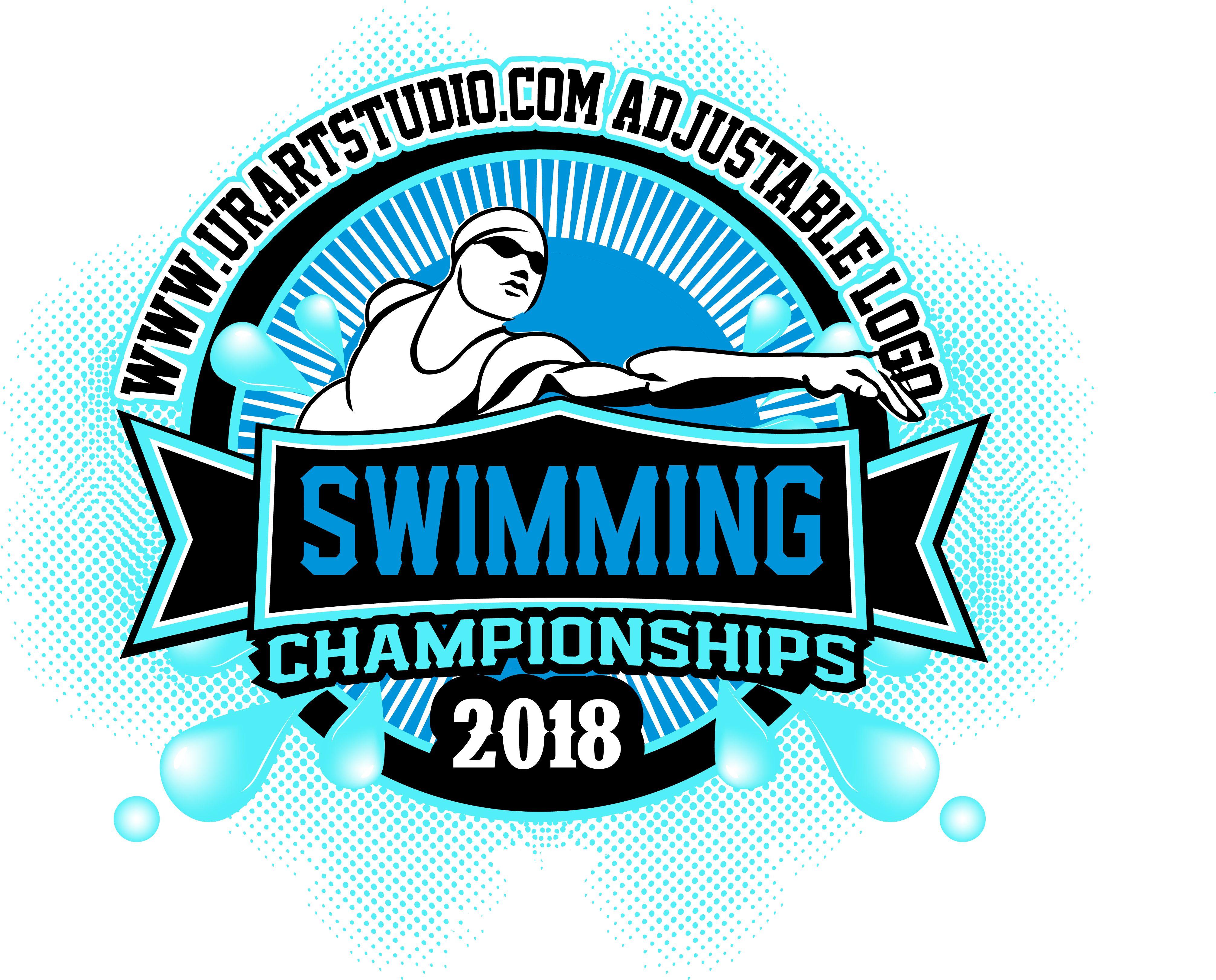 Swimming Logo - COLOR SEPARATED SWIMMING CHAMPIONSHIPS 2018 T Shirt Vector Logo Design For Print