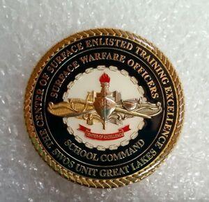 Swos Logo - Details about US Navy SWOS Unit Great Lakes Challenge Coin - USN Surface  Warefare Officers CMD