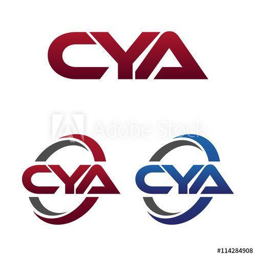 Cya Logo - Modern 3 Letters Initial logo Vector Swoosh Red Blue cya this