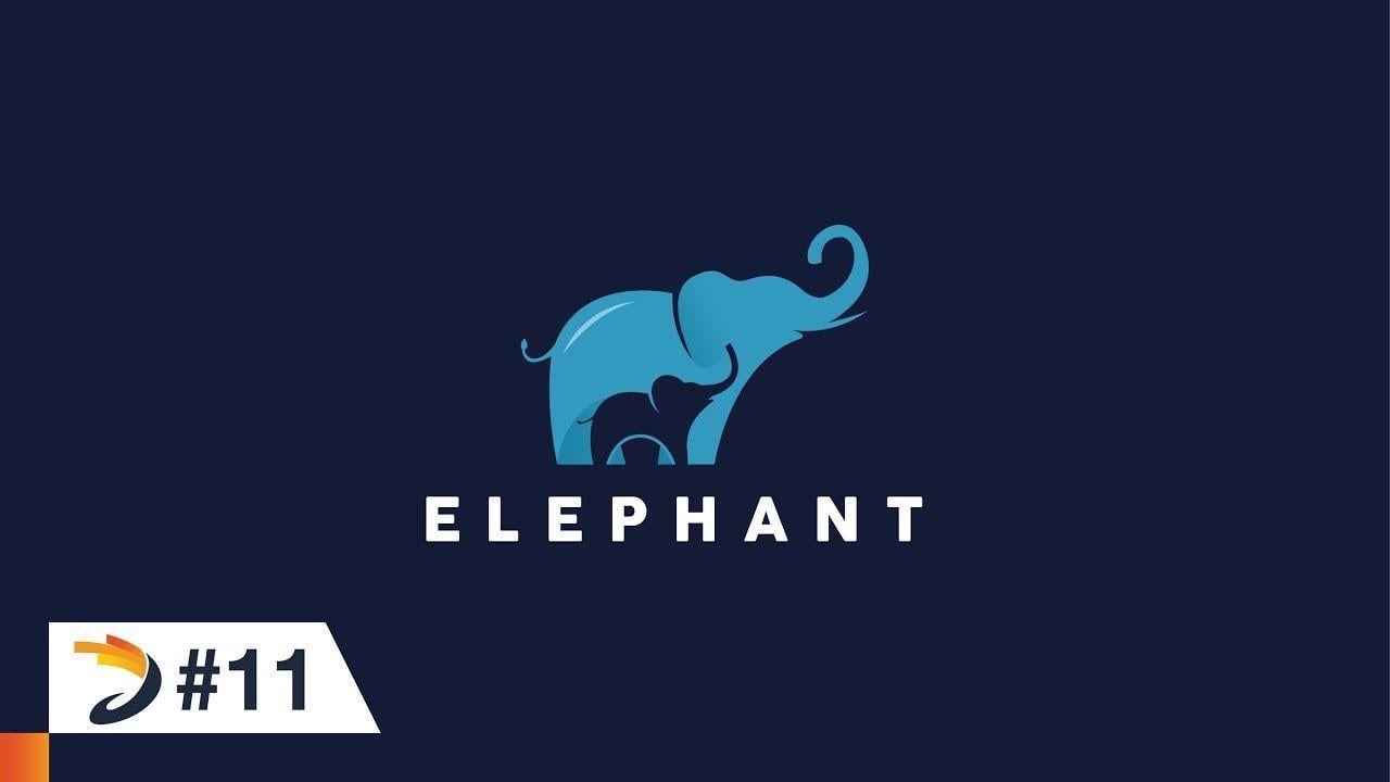 Elaphent Logo - Illustrator Tutorial | Create an elephant logo with negative space