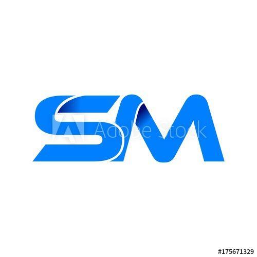 SM Logo - sm logo initial logo vector modern blue fold style this stock
