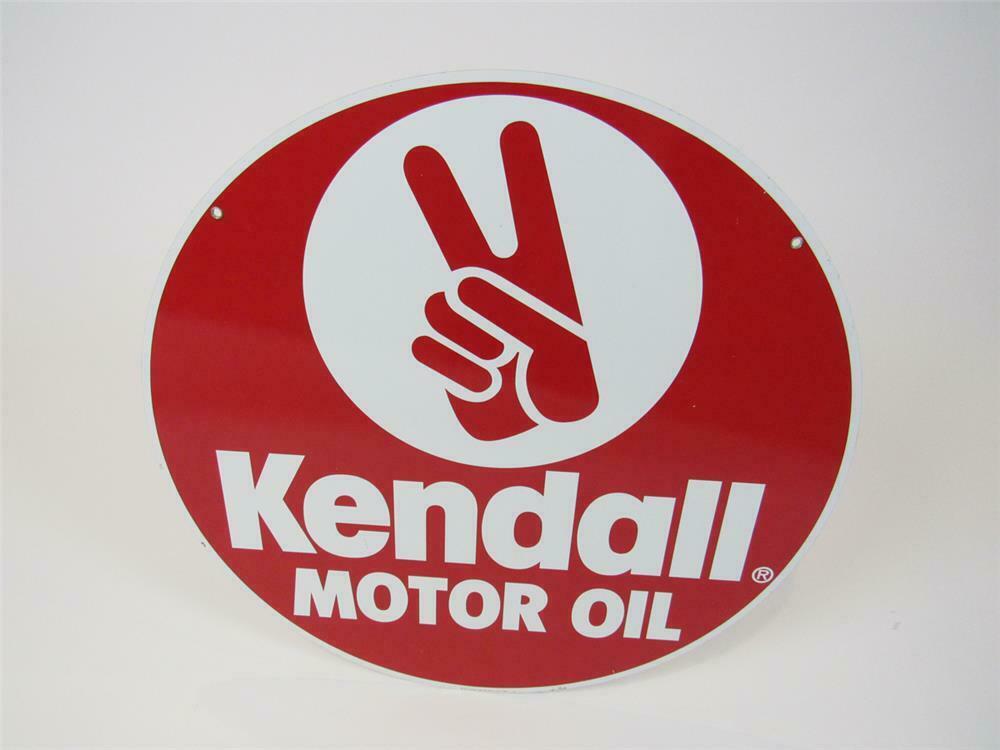 Kendall Logo - NOS Vintage Kendall Motor Oil Double Sided Tin Sign With Hand