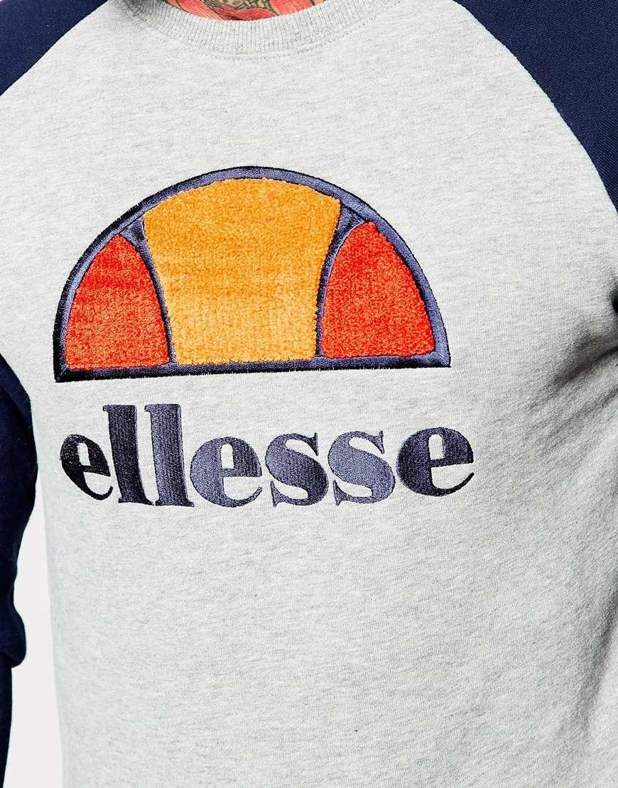 Chenille Logo - Ellesse Blue Sweatshirt With Chenille Logo for men