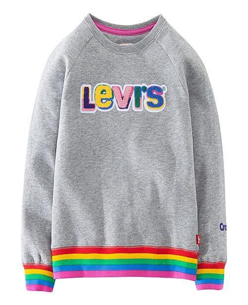 Chenille Logo - x Crayola Toddler Girls Rainbow Rib Chenille Logo Sweatshirt