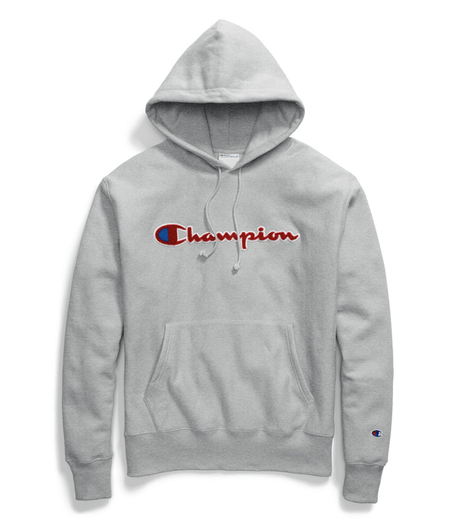 Chenille Logo - Reverse Weave Chenille Logo Pullover Hoodie