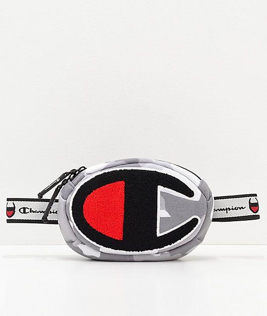 Chenille Logo - Champion Logo Chenille Grey Camo Fanny Pack