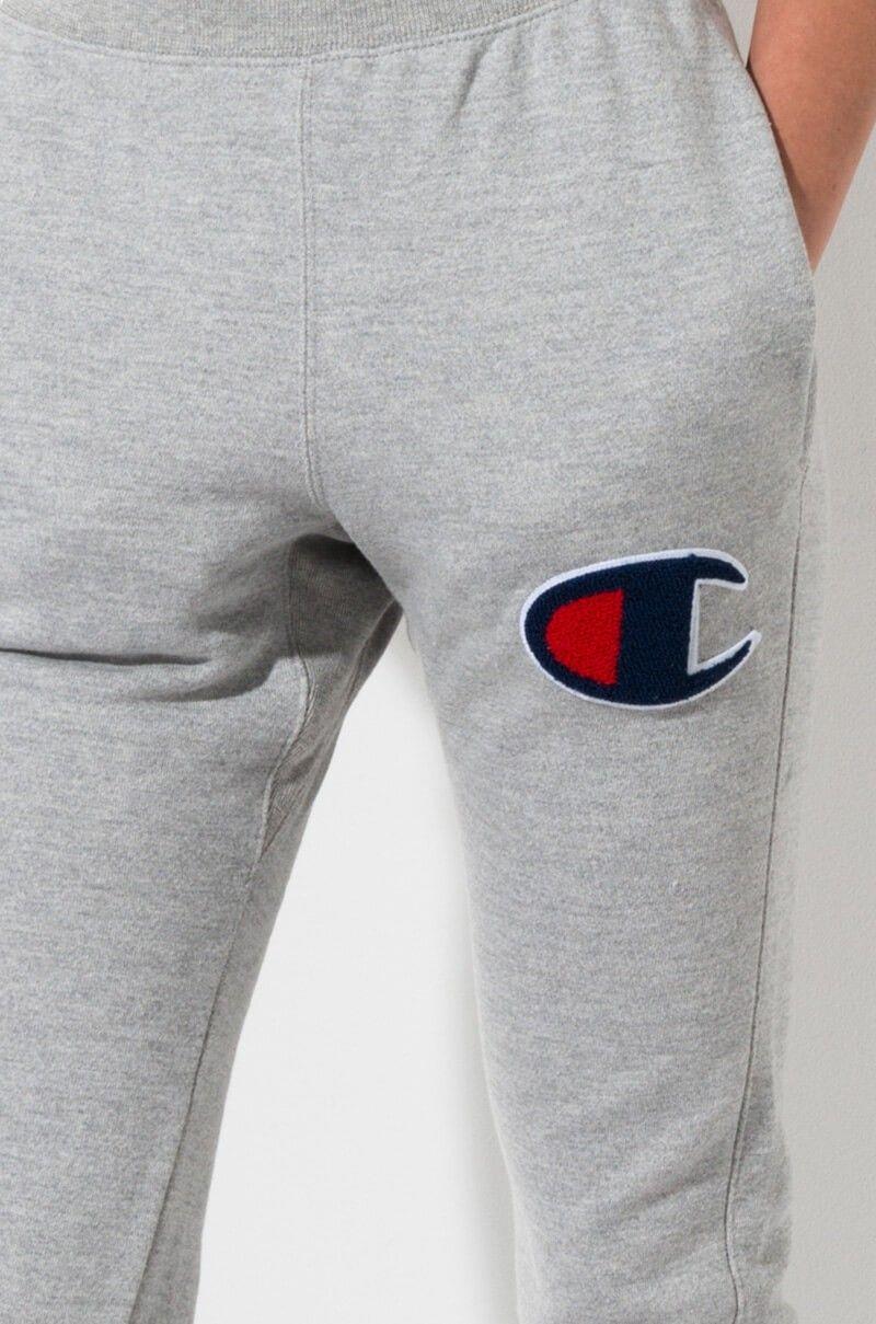 Chenille Logo - Champion Reverse Weave Big C Chenille Logo Jogger in Oxford Grey