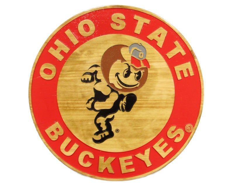 Buckeye Logo - Barrel Head with Ohio State Brutus Buckeye Logo