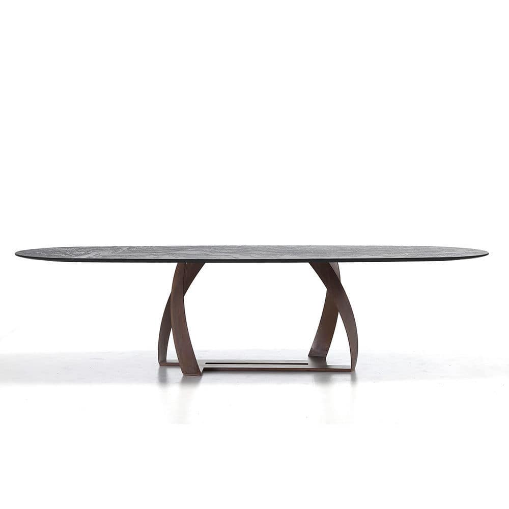 Potocco Logo - Contemporary table / glass / lacquered metal / marble