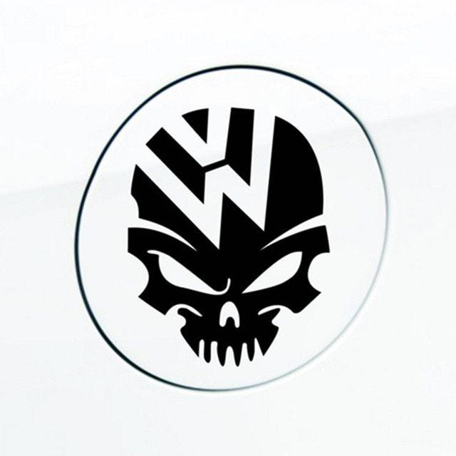 Cool Automotive Logo - 1pc Cool logo Reflective Car Skull Tank Decal Sticker for Volkswagen ...