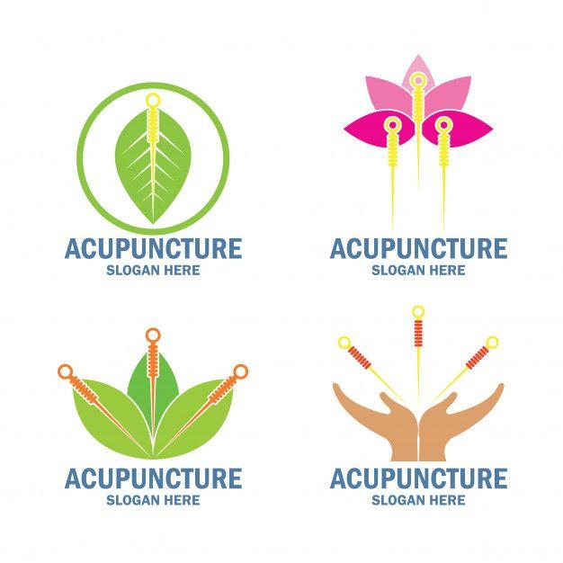 Acupuncture Logo - Set of acupuncture therapy logo Vector | Premium Download