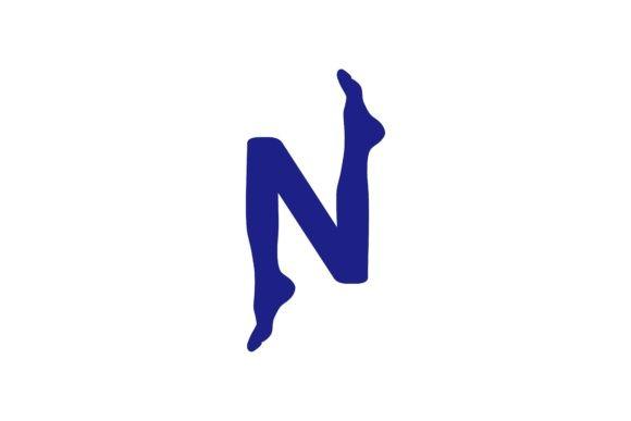 Acupuncture Logo - Letter N and feet acupuncture logo