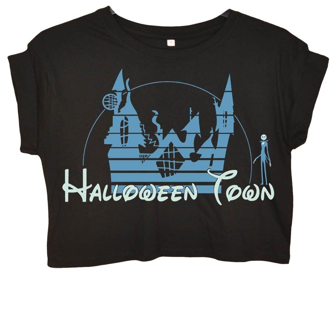 Halloweentown Logo - Halloween Town Disney Logo Parody Crop Top