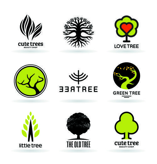 Trees Logo - Vector trees logos creative design set 04 free – Over millions ...