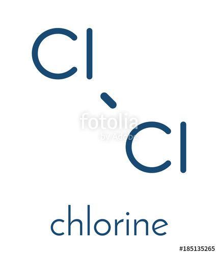 Cl2 Logo - Elemental chlorine (Cl2). Skeletal formula.