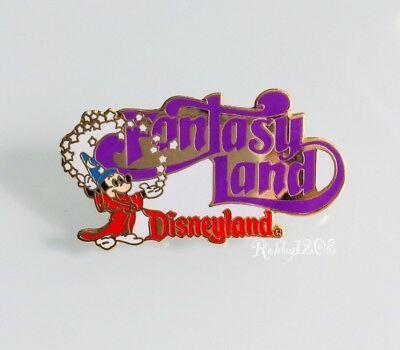 Fantasyland Logo - DISNEY DLR DISNEYLAND 1998 Attractions Sorcerer’s Mickey Fantasyland Logo  Pin