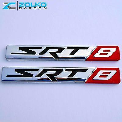 SRT8 Logo - SRT8 LOGO 3D Emblem Badge Sticker Decal Metal Chrome EE05 - 2PCS