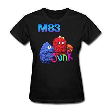 M83 Logo - Tongda Women's M83 Junk Art Cartoon Band Logo T Shirt M Black