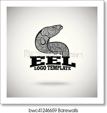 Eel Logo - Vector Eel logo concept for sport teams, business etc art print poster