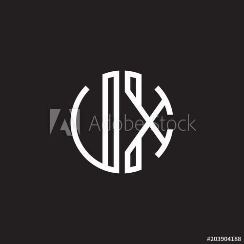 VX Logo - Initial letter UX, VX, minimalist line art monogram circle shape