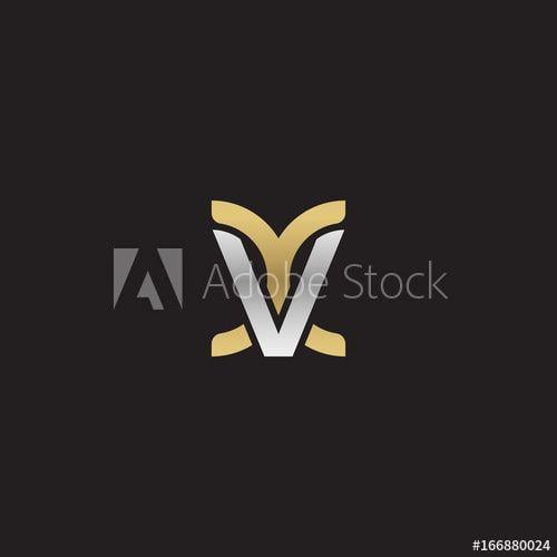 VX Logo - Initial lowercase letter vx, xv, linked overlapping circle chain