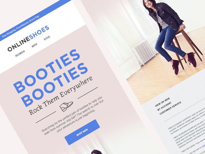 Onlineshoes.com Logo - Booties Email Design. OnlineShoes.com by Katherine Weis on Dribbble