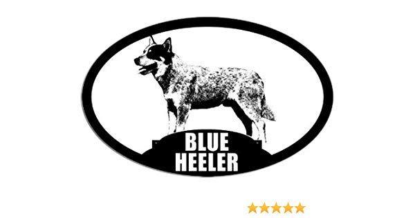 Heeler Logo - Oval Blue Heeler Sticker (dog breed decal acd cattle)