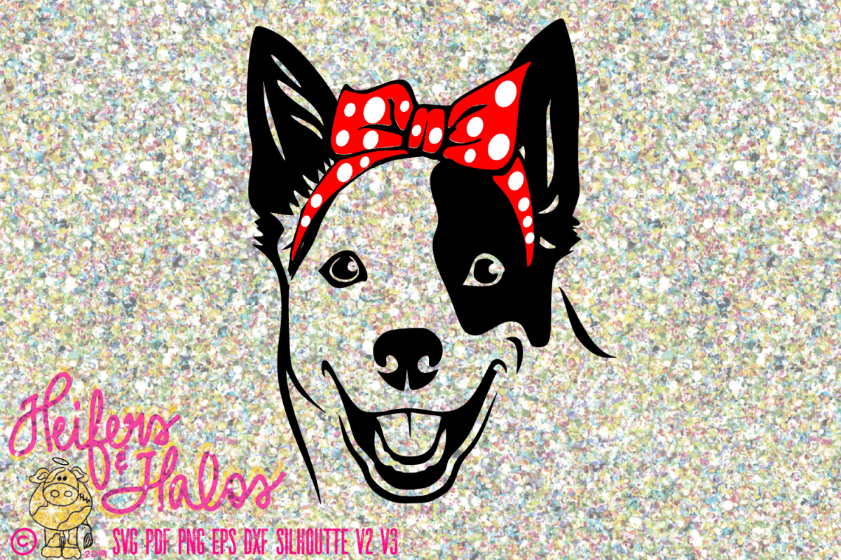 Heeler Logo - Blue Heeler with Bandana Bow