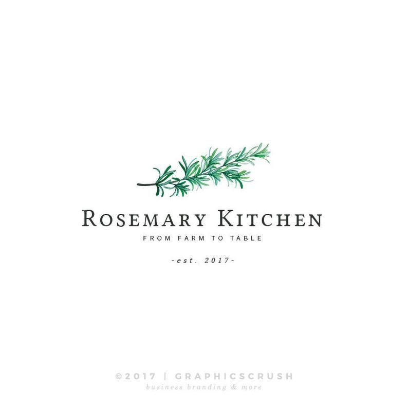 Rosemary Logo - Rosemary Logo Design Herbs Logo Design Food Logo Cooking Logo Design