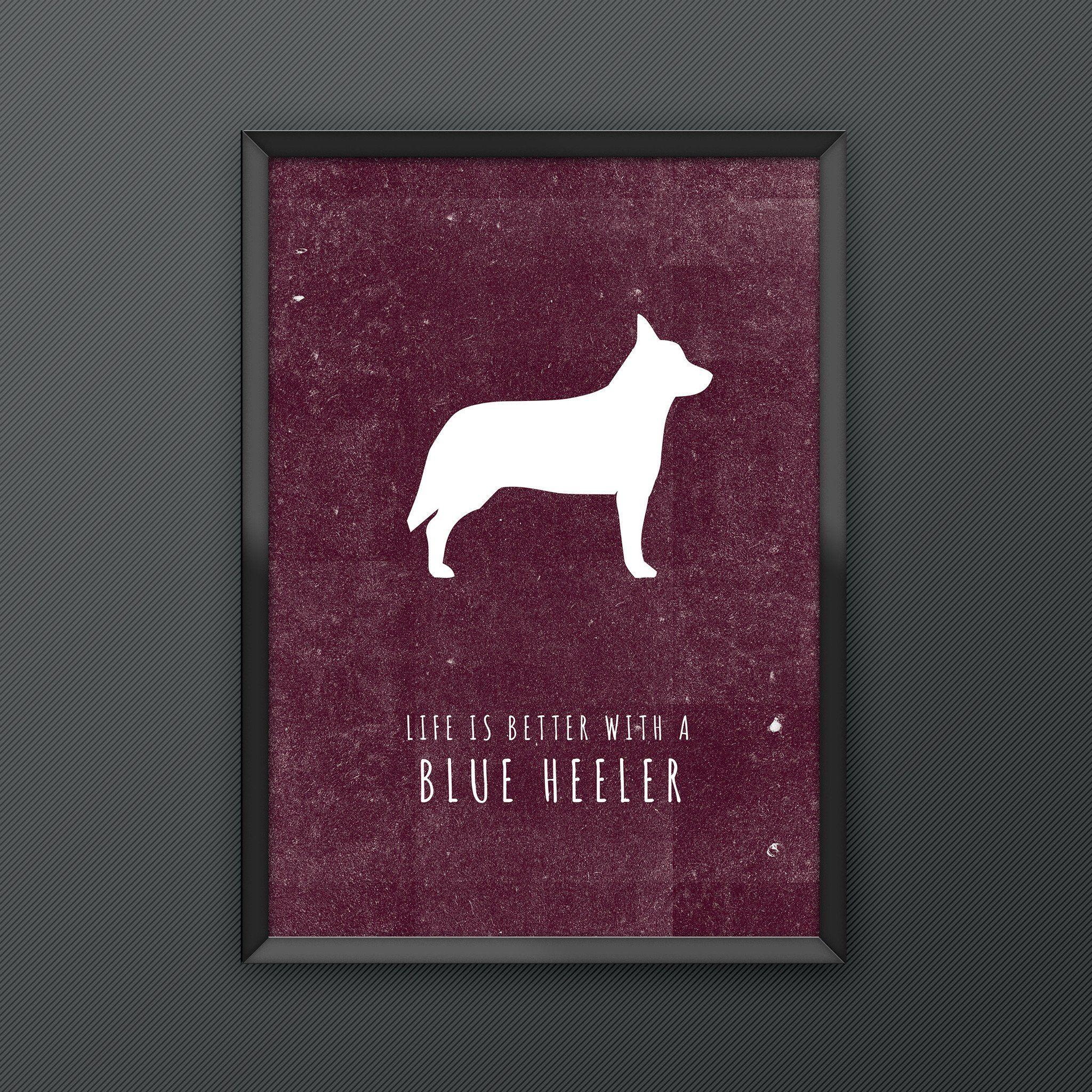 Heeler Logo - Blue Heeler Dog Print