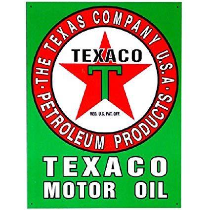 Gasoline Logo - Texaco Motor Oil Gasoline Logo Retro Vintage Tin Sign