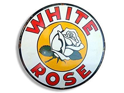 Gasoline Logo - American Vinyl Round Vintage White Rose Gas Sticker