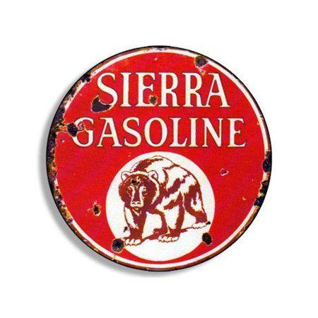 Gasoline Logo - Round Vintage SIERRA Gas Sticker (gasoline logo old rat rod)