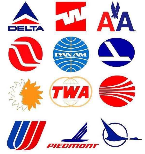 Red and Blue Airplane Logo - airline logos | Vintage Commercial Airline Logos - Airliner Logos ...
