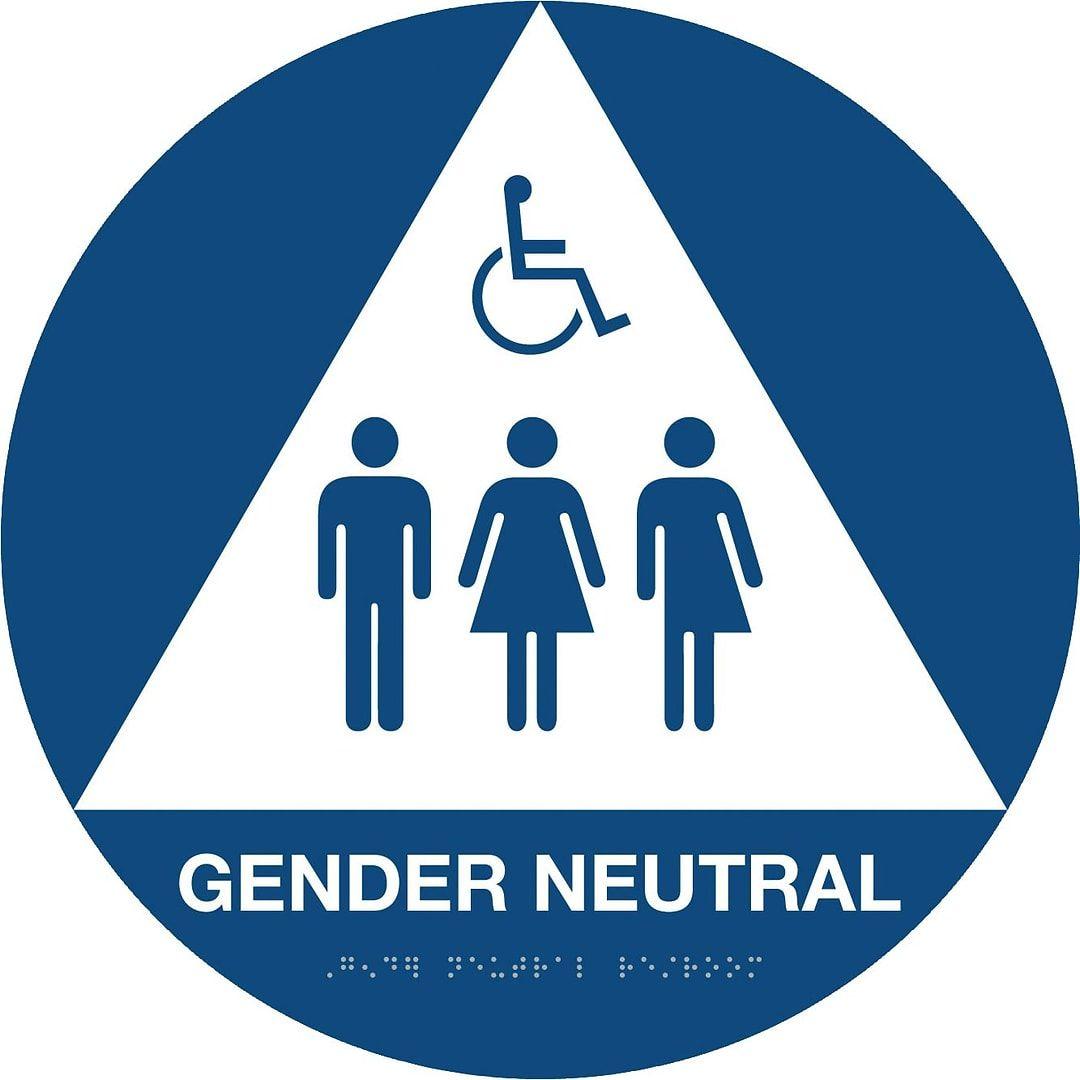 Quill.com Logo - Gender Neutral Sign, Round with Handicapped Logo