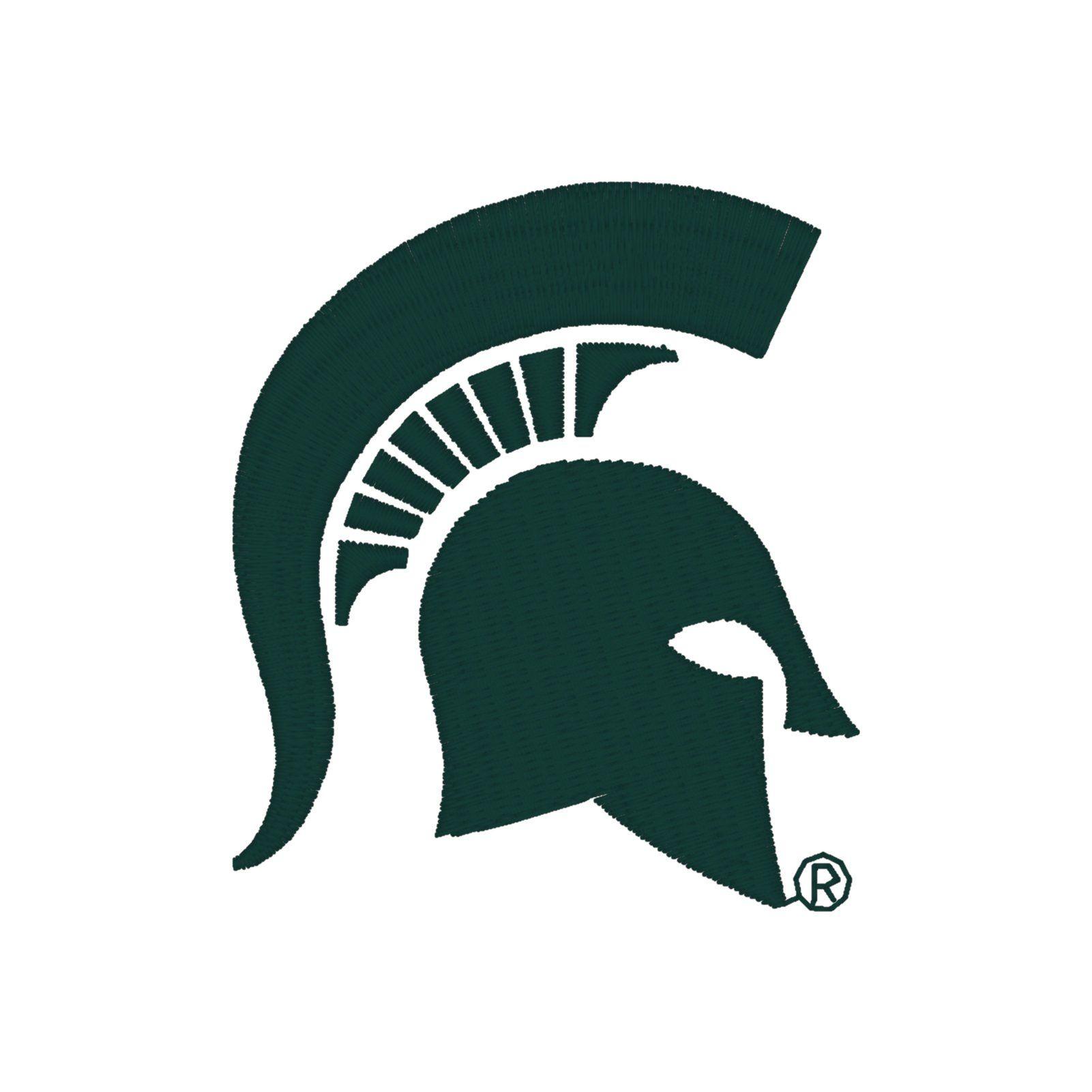 Sparten Logo - Michigan State University Spartan Logo Columbia Fleece - Green Thread -  White