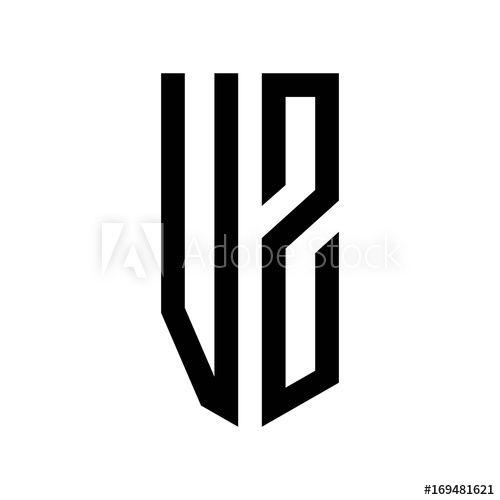 VZ Logo - initial letters logo vz black monogram pentagon shield shape