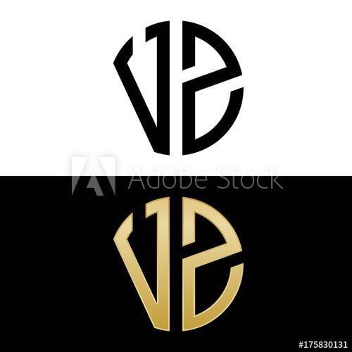 VZ Logo - vz initial logo circle shape vector black and gold this stock