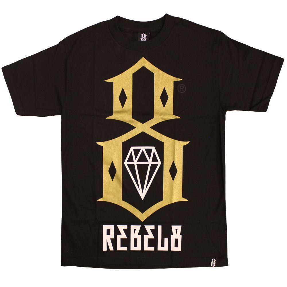 Rebel8 Logo - Rebel8 Logo T-shirt Black Gold