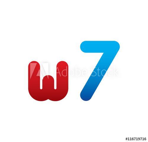 W7 Logo - w7 logo initial blue and red this stock vector and explore