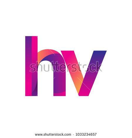 HV Logo - Initial Letter HV Logo Lowercase, magenta and orange, Modern and ...