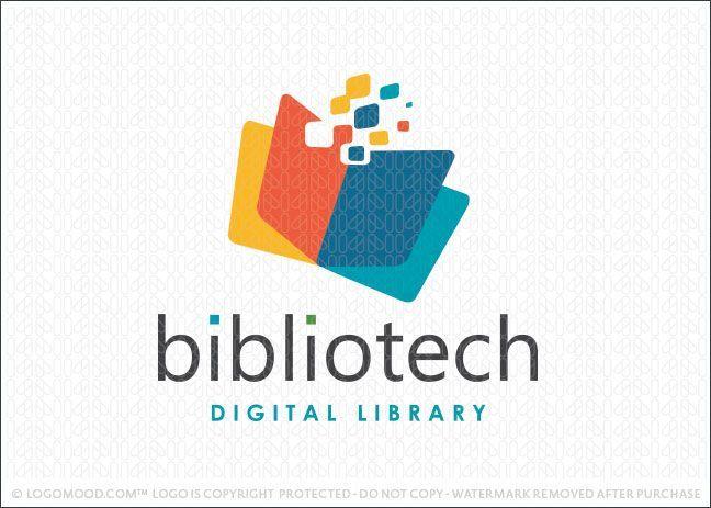 Pages Logo - Bibliotech Digital Library. MSE Branding. Library logo, Education