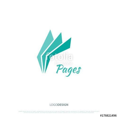 Pages Logo - blue pages icon. vector logo design, information concept. magazine ...