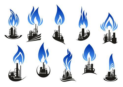 Refinery Logo - Oil refinery industry logo vector 02 free download