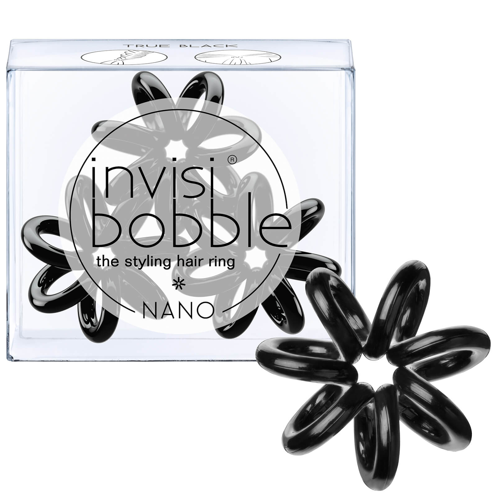 SkinStore Logo - invisibobble Nano Hair Tie (3 Pack) - True Black