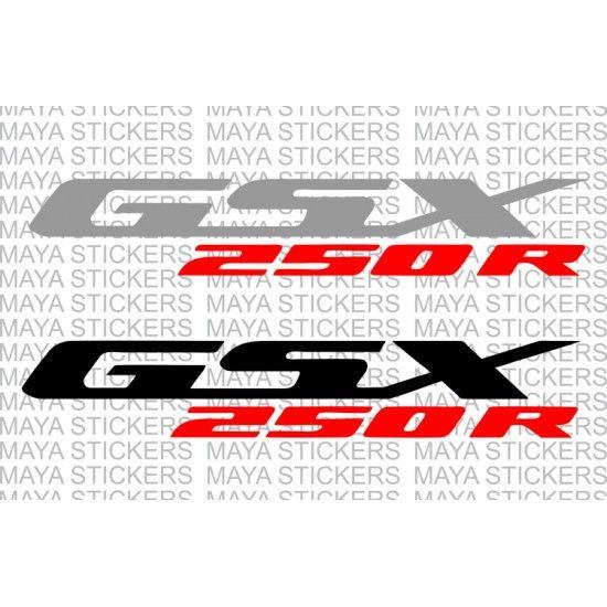 GSX Logo - Suzuki GSX250R logo sticker in dual color combination (2 stickers)