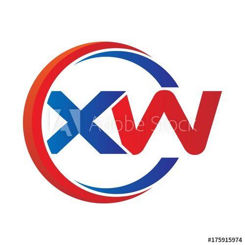 Xw Logo - xw logo vector modern initial swoosh circle blue and red this