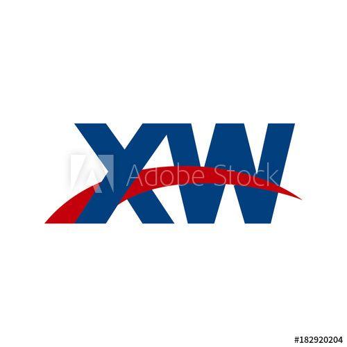 Xw Logo - Initial letter XW, overlapping movement swoosh logo, red blue color ...